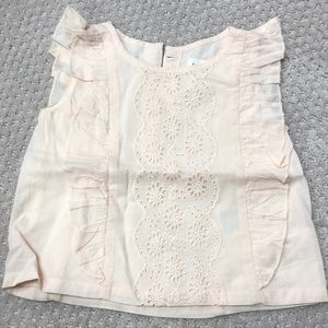 Baby gap pale pink eyelet flutter sleeve top.